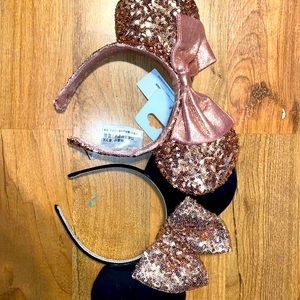 Black and Rose Gold Minnie Ears Set